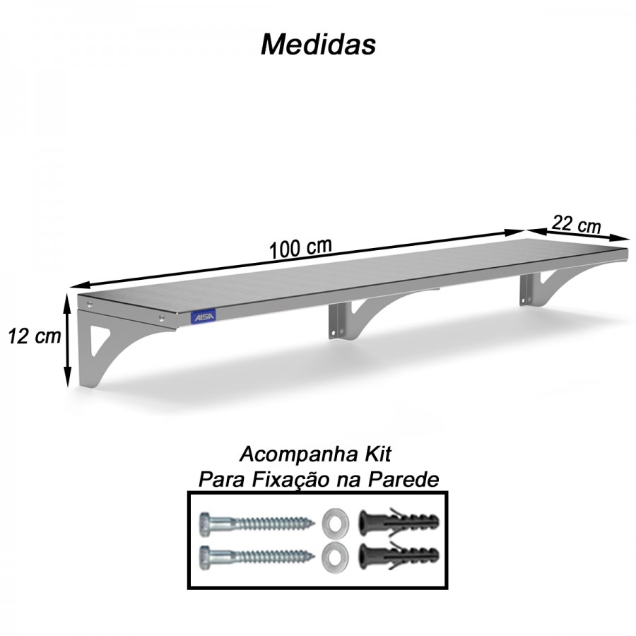 Prateleira Aérea 22 x 100 - Aisa